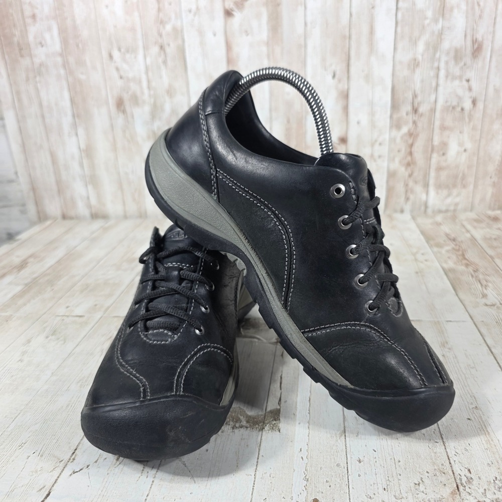 Keen Presidio Womens Black Leather Walking Shoes Low Top Sneakers 1018314 Size 9 - Picture 6 of 8